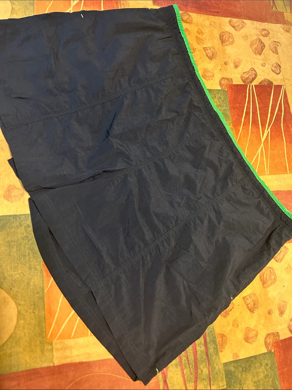 Sand & Sun Men's Black Athletic Shorts with Green Waistband